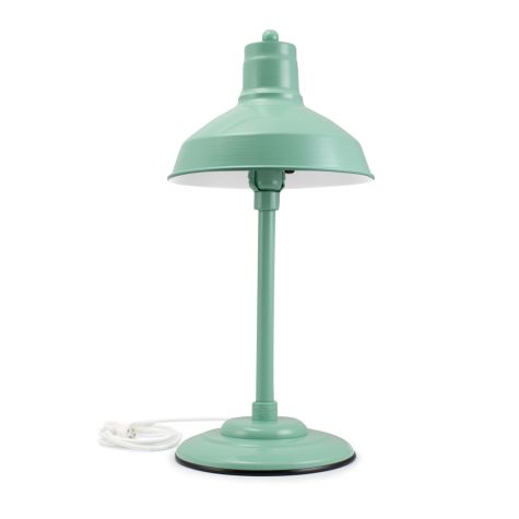Dino Retro Desk Lamp, 12" Shade, 311-Jadite, 12" Stem, SWH-Standard White Cord