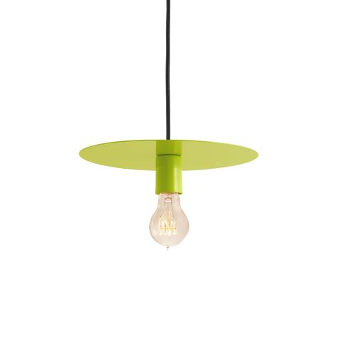 12" Ellington, 380-Chartreuse, CSB-Black Cloth Cord, Shown with Nostalgic Edison 40W Victorian Bulb