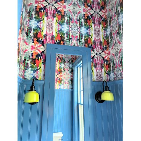 (2) Fargo Wall Sconce, 380-Chartreuse, Mounting in 100-Black, No Switch | Photo Courtesy of Laura Yeager Smith Home & Design