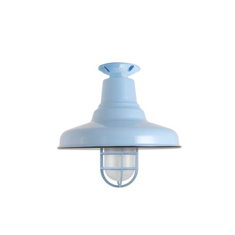 12" Union Nautical LED, 765-Porcelain Delphite, CGG-Standard Cast Guard, FST-Frosted Glass