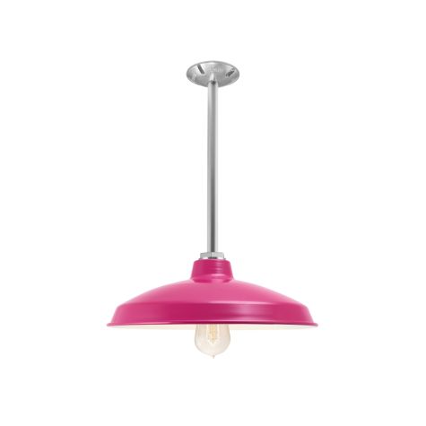 16" Marathon, 490-Magenta, Mounting in 980-Brushed Aluminum, Shown with Nostalgic Edison-Style 1890 Era Bulb