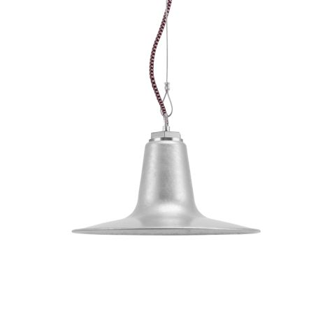 12" Sterling Studio Light, 975-Galvanized, CSBP-Black & Pink Cloth Cord