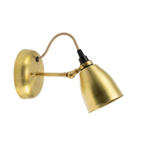 Lovell Wall Sconce, 997-Natural Raw Brass, Raw Brass Arm, CSGW-Gold & White Cloth Cord