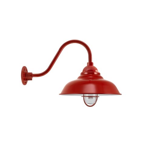 14" Chicago, 400-Barn Red, WGG-Wire Guard, CLR-Clear Glass, G11 Gooseneck Arm