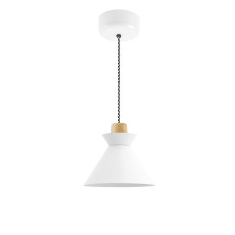 10" Manhattan LED, 200-White, Ash Wood, CSBW-Black & White Cloth Cord