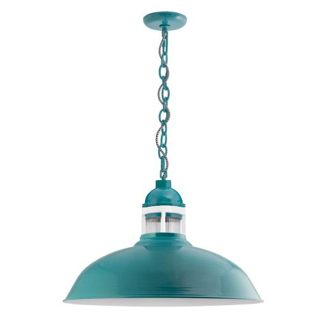 20" Outback, 390-Teal, Guard in 200-White, RIB-Ribbed Glass, CSBW-Black & White Cloth Cord