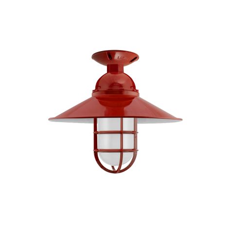 14" Syracuse, 400-Barn Red, CGG-Standard Cast Guard, FST-Frosted Glass