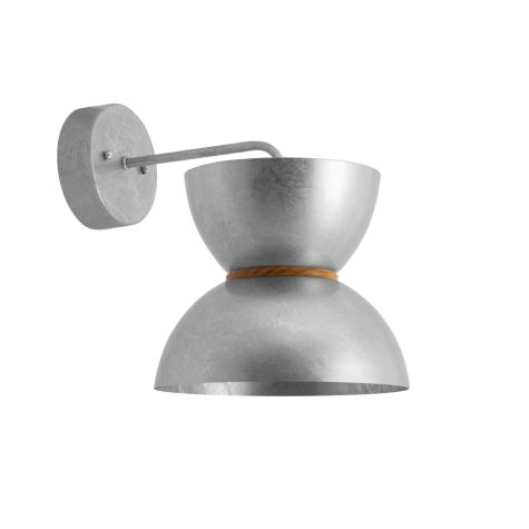 Duo LED Sconce, 975-Galvanized, Ash Wood Ring
