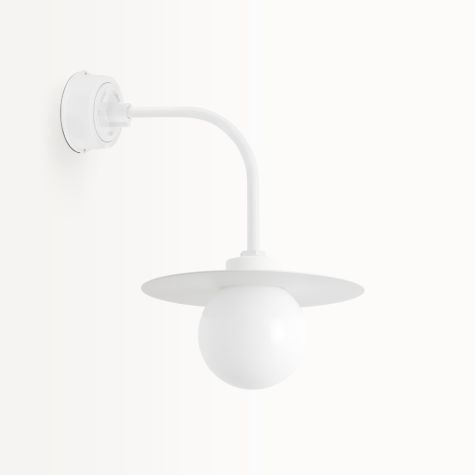 16" Cassidy LED Globe Gooseneck Light, 206-Matte White, G12 Gooseneck Arm
