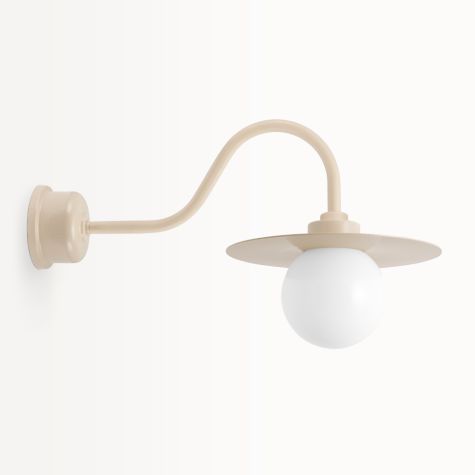16" Cassidy LED Globe Gooseneck Light, 630-Beige, G22 Gooseneck Arm, Decorative Backing Plate & Hex Cover