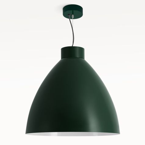 Oxford LED Studio Pendant Light, 300-Dark Green, Standard Black Cord