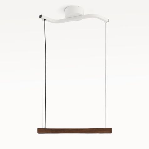 24" Suora, Walnut Wood, Single Canopy, 206-Matte White