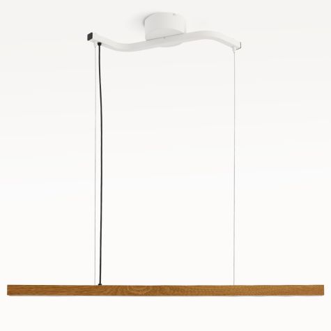 46" Suora, Oak Wood, Single Canopy, 206-Matte White